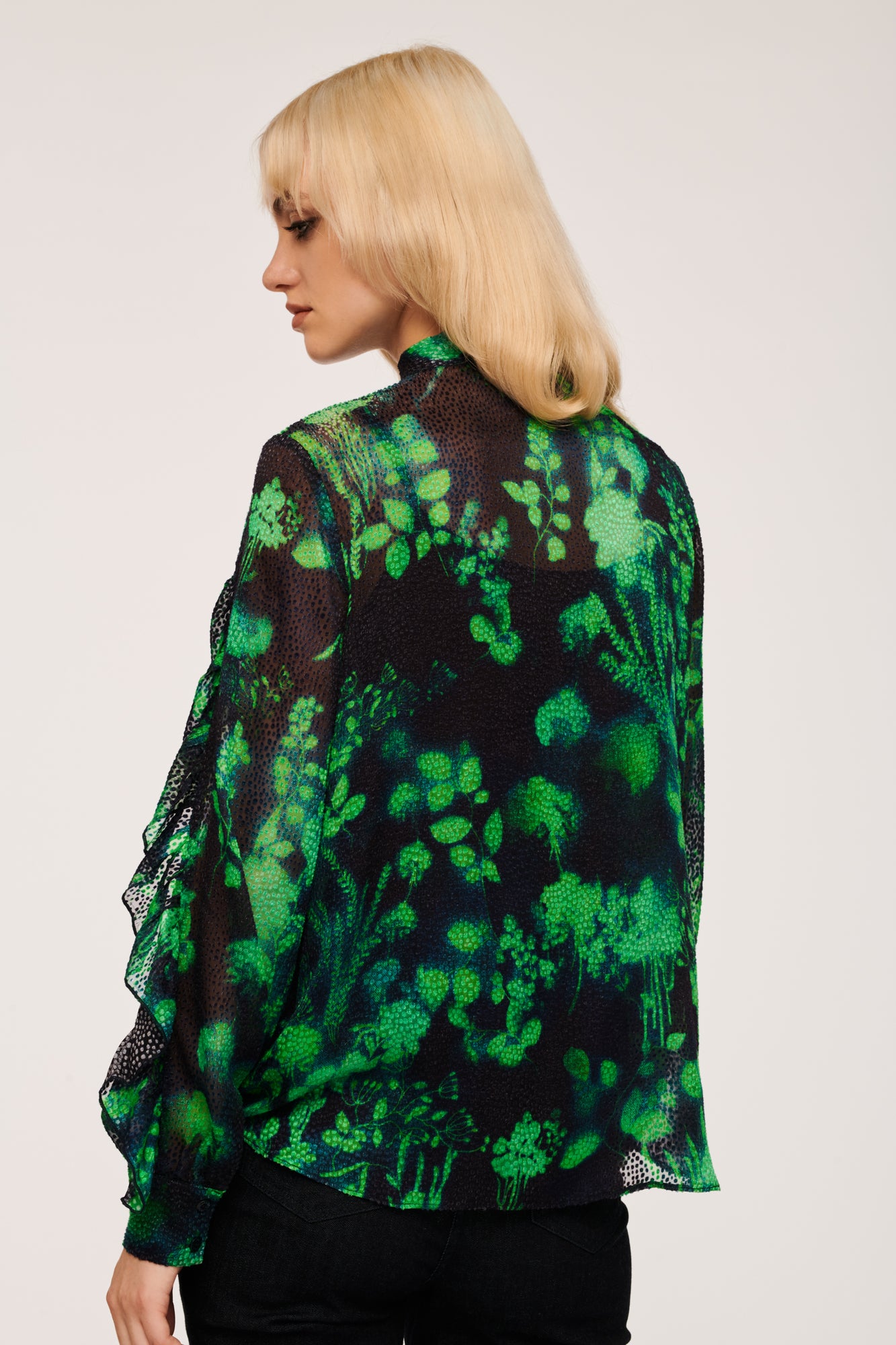 Printed Shirt with Falbala