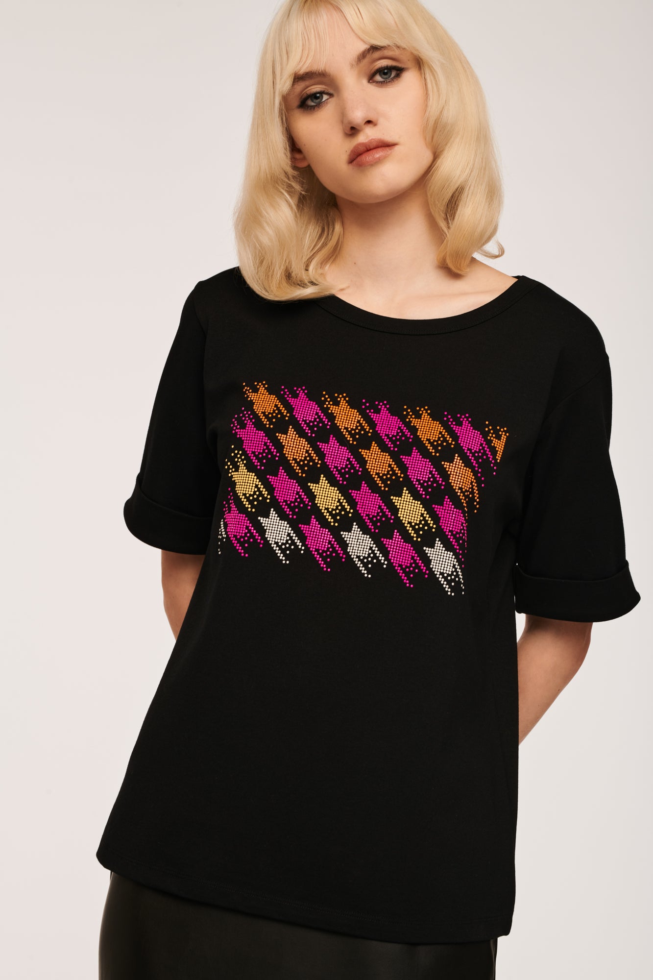 T-Shirt with Plover Case Stud Effect