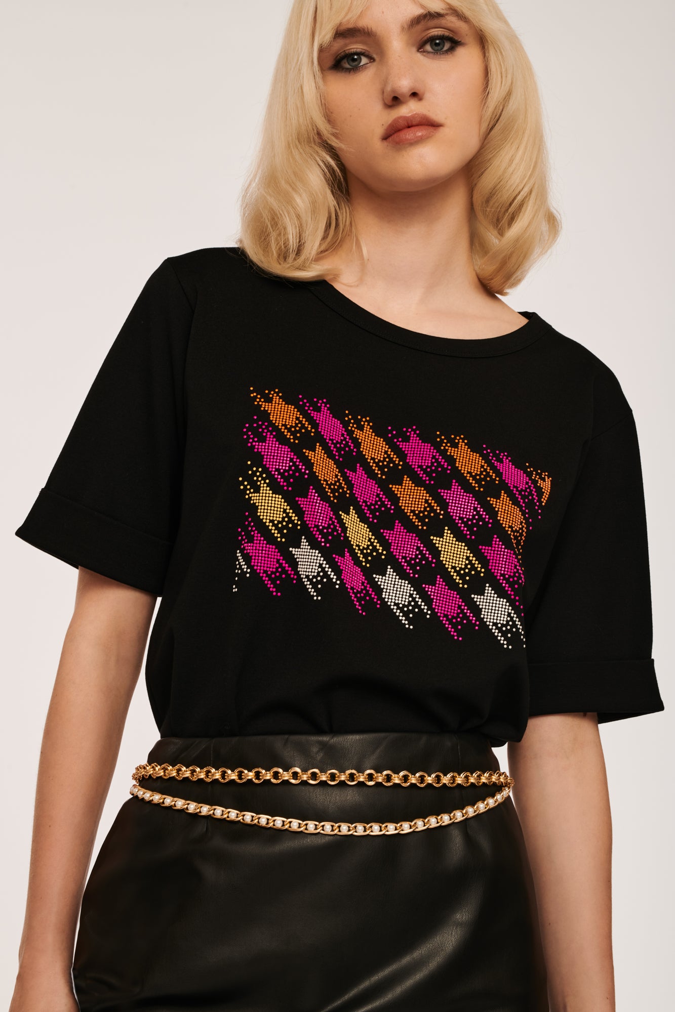 T-Shirt with Plover Case Stud Effect