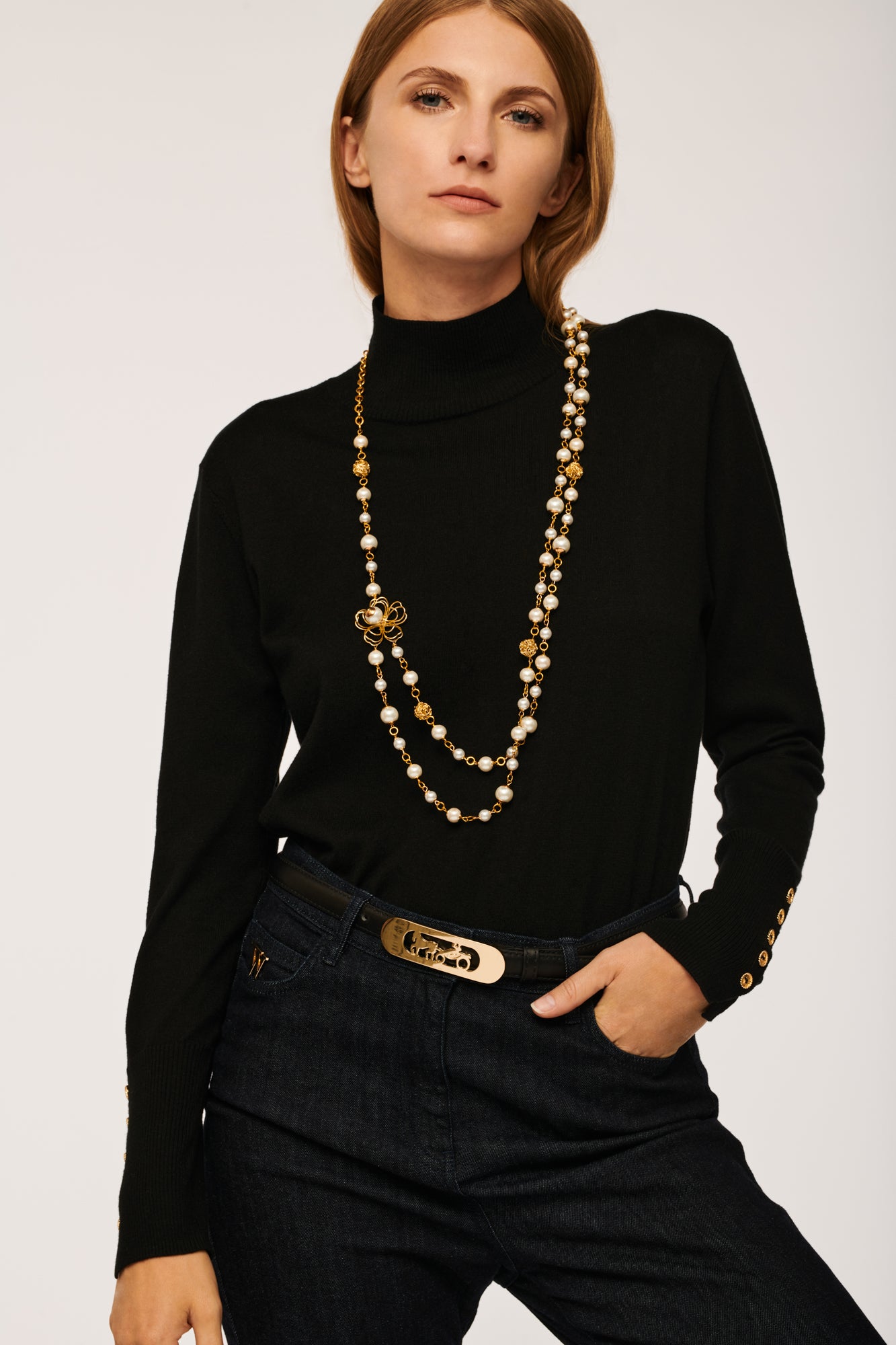 Double Pearl Necklace