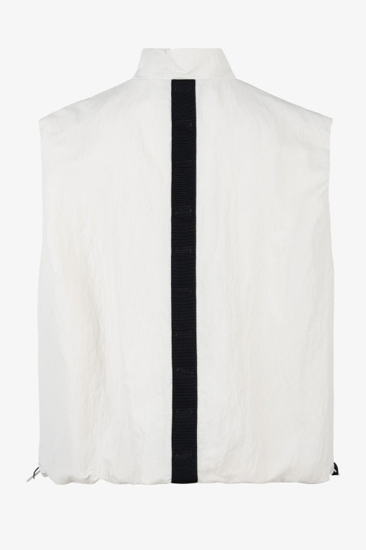 Cropped Waistcoat in Nylon Crêpe