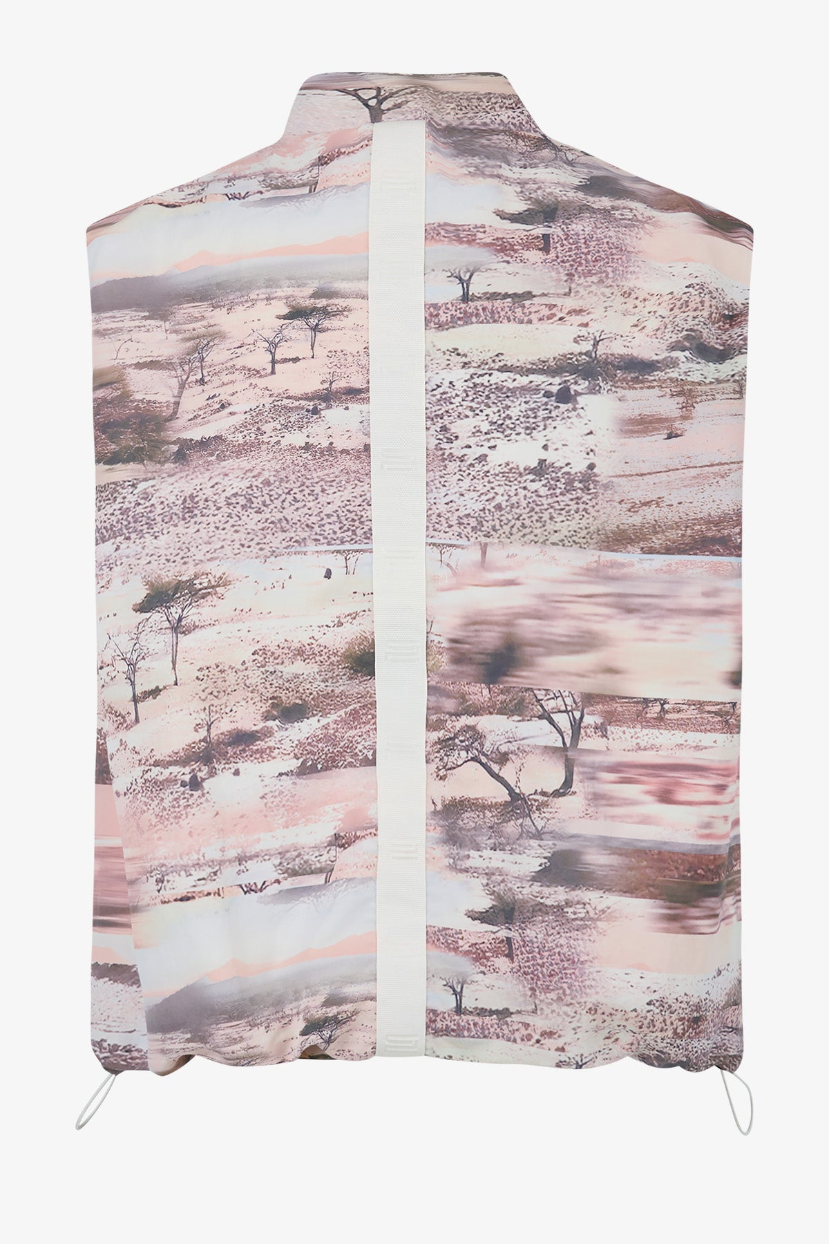 Cropped Waistcoat with Landscape Print