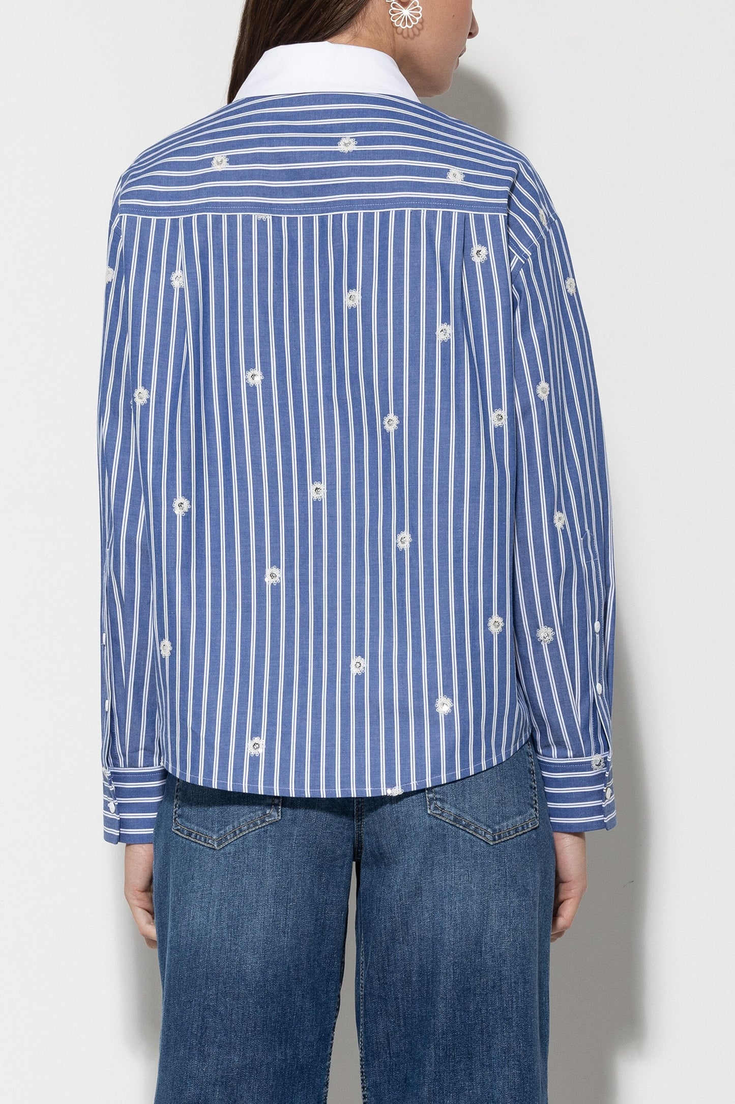 Striped Blouse with Sequins