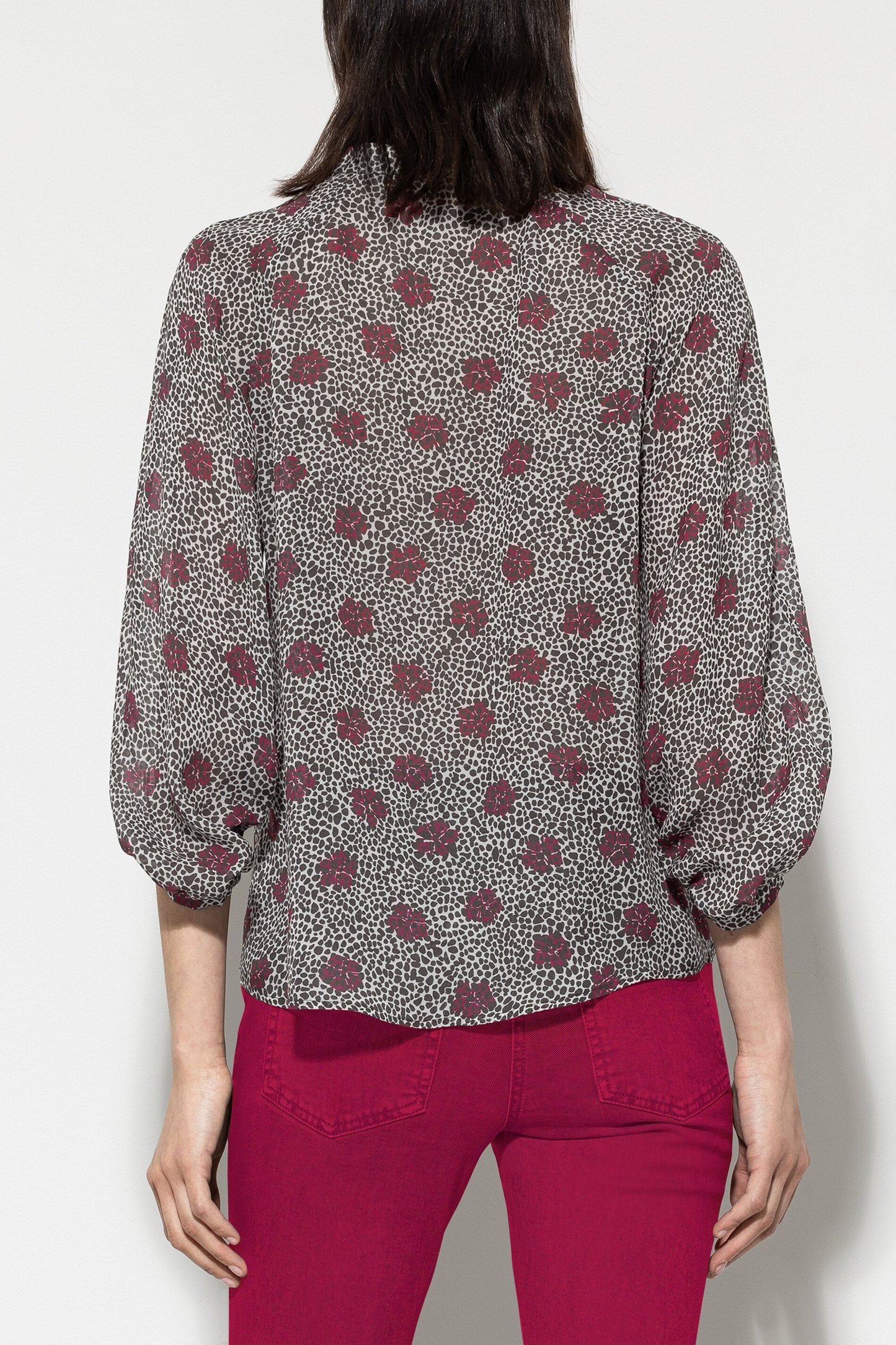 Blouse with Millefeleurs Print