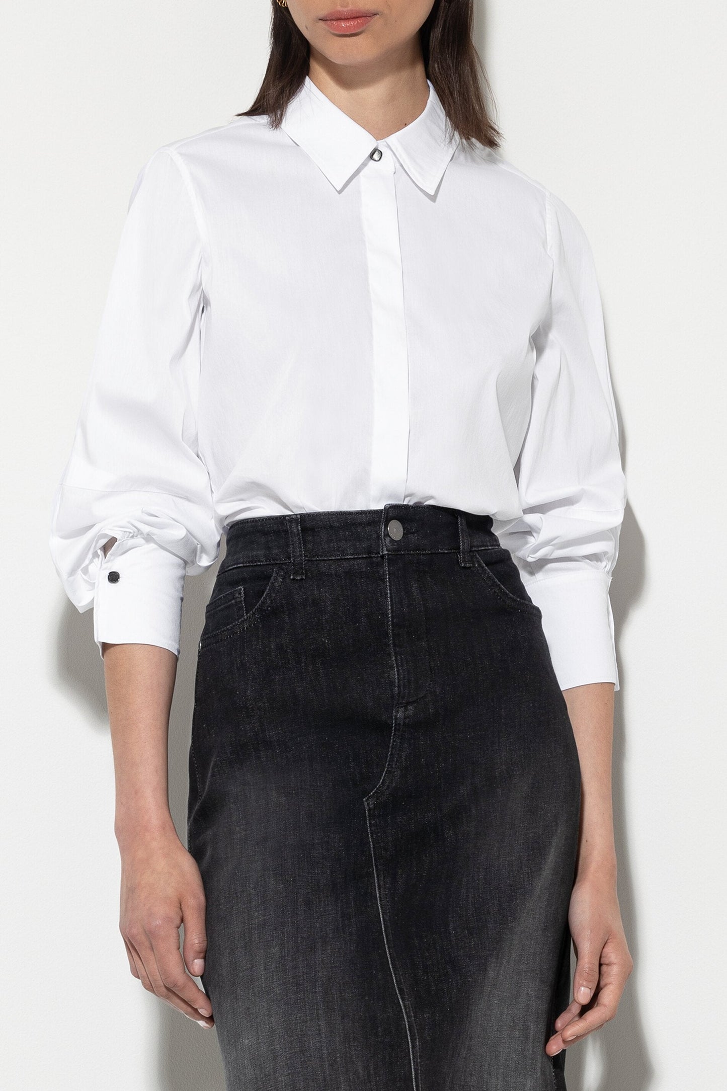 Cotton Blend Shirt Blouse