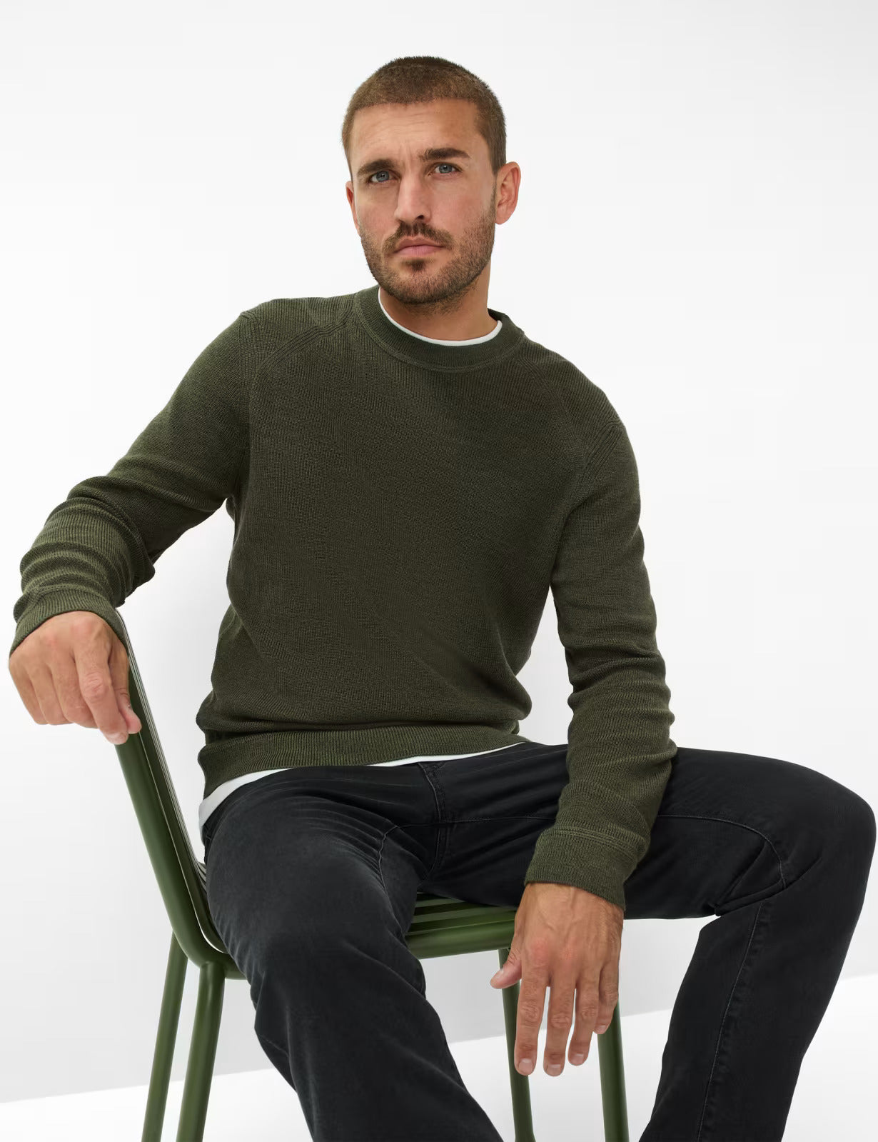 Feel Good Sportive: Knitted Sweater in a Cotton Mix