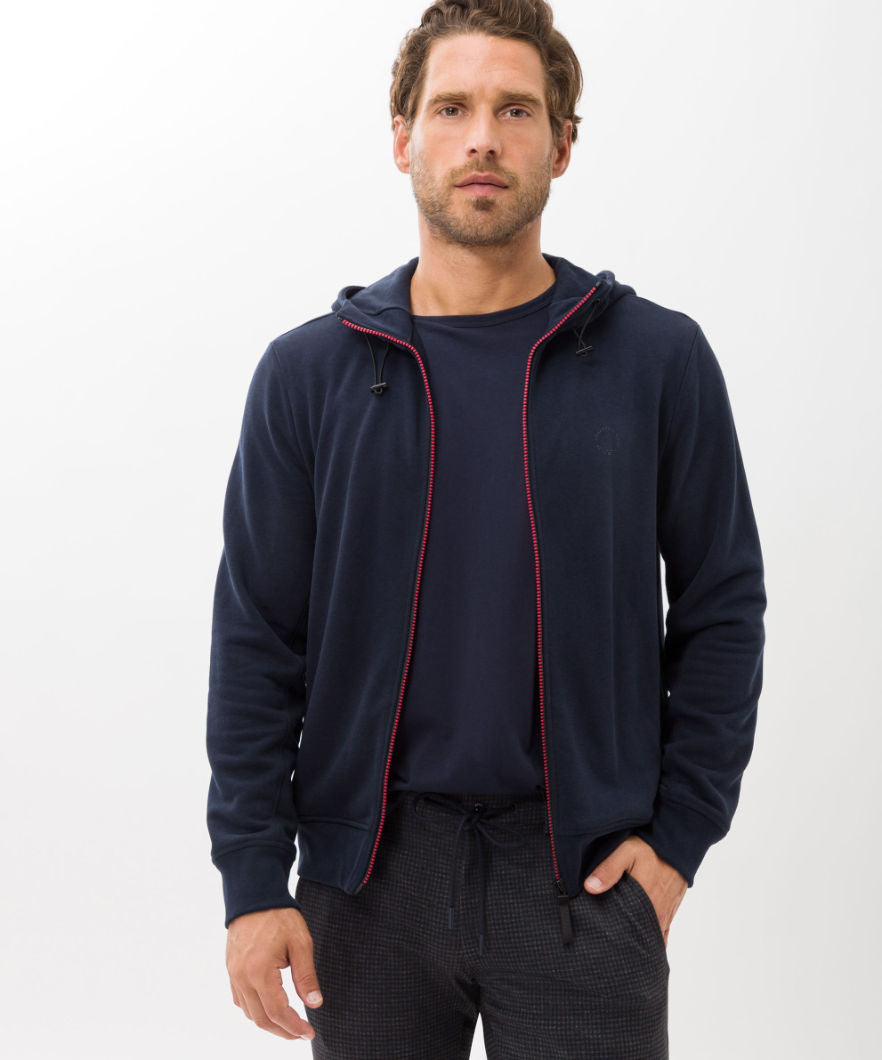 Hooded Jacket with Contrast Zipper