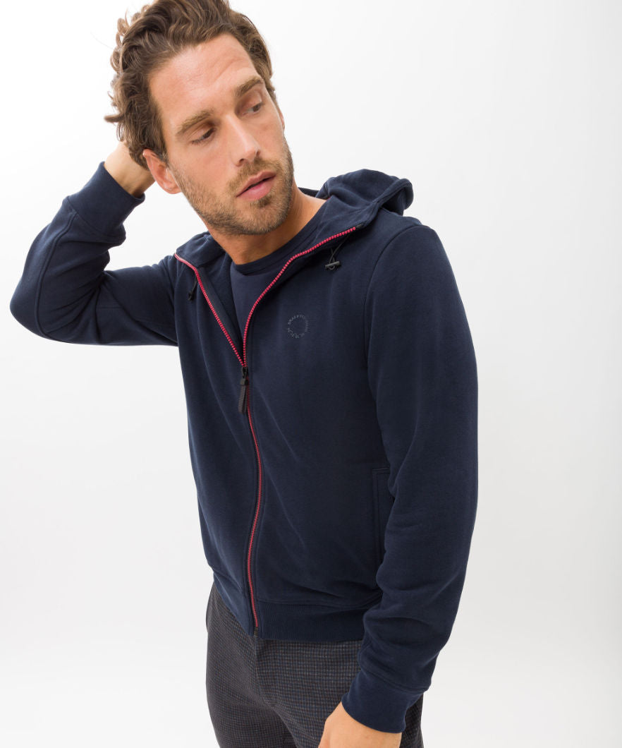 Hooded Jacket with Contrast Zipper