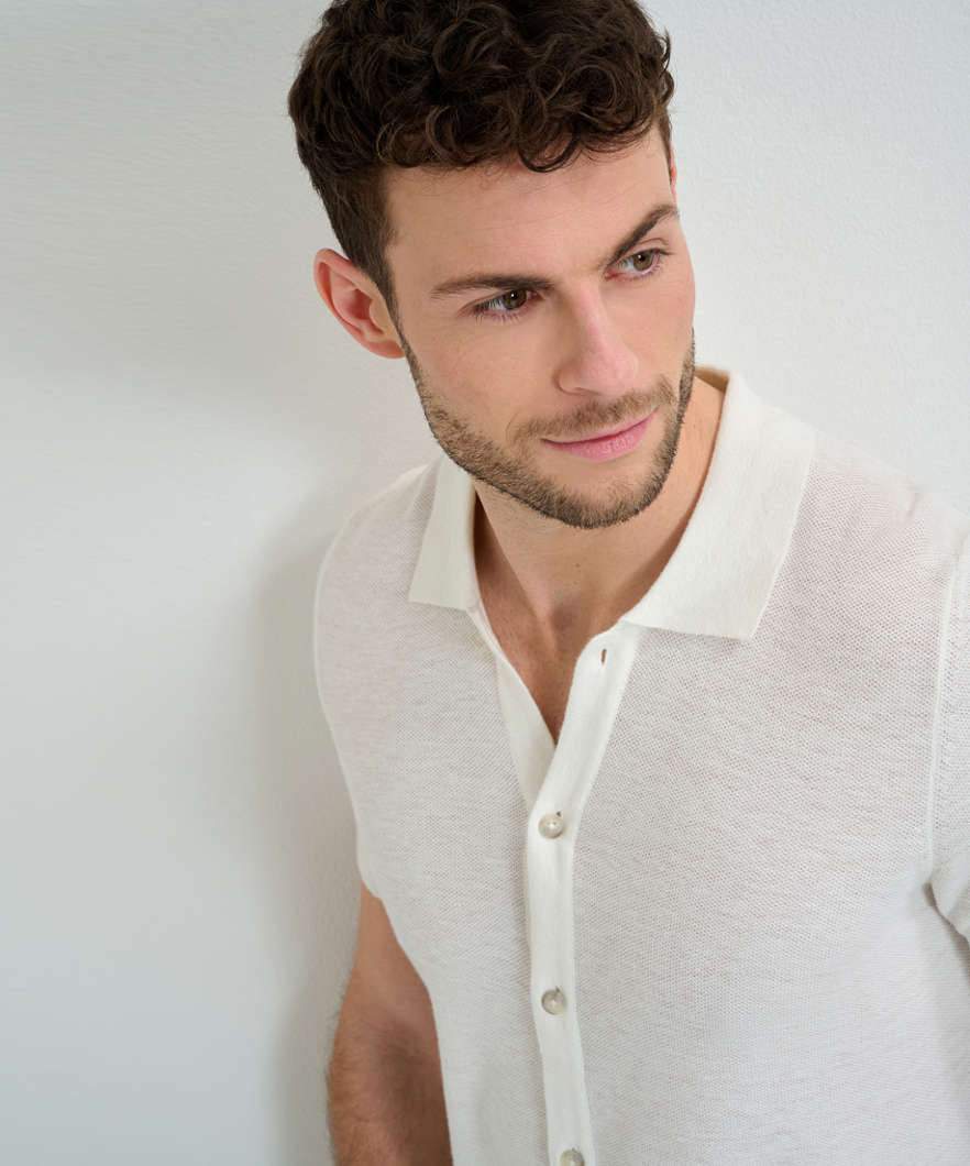 Sweater in A Cotton-linen Mix