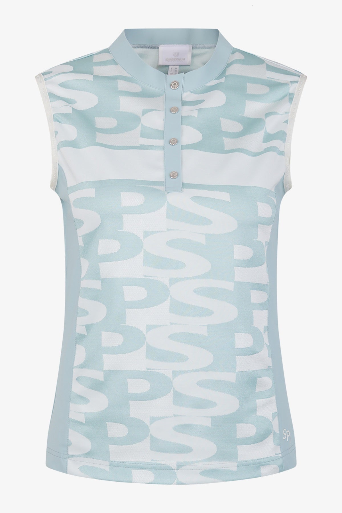 Sleeveless Shirt with Stand-up Collar