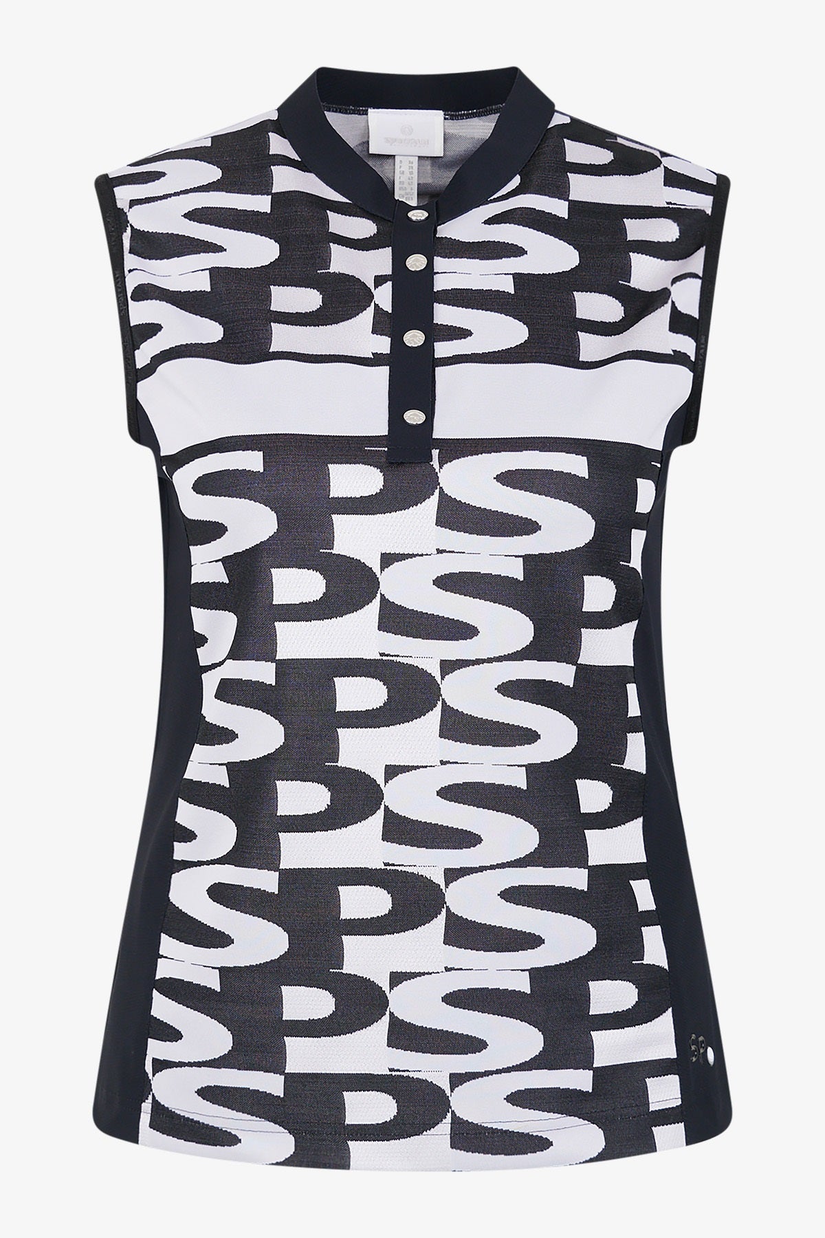 Sleeveless Shirt with Stand-up Collar