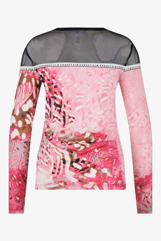 Long-sleeved Shirt with Mesh Fabric