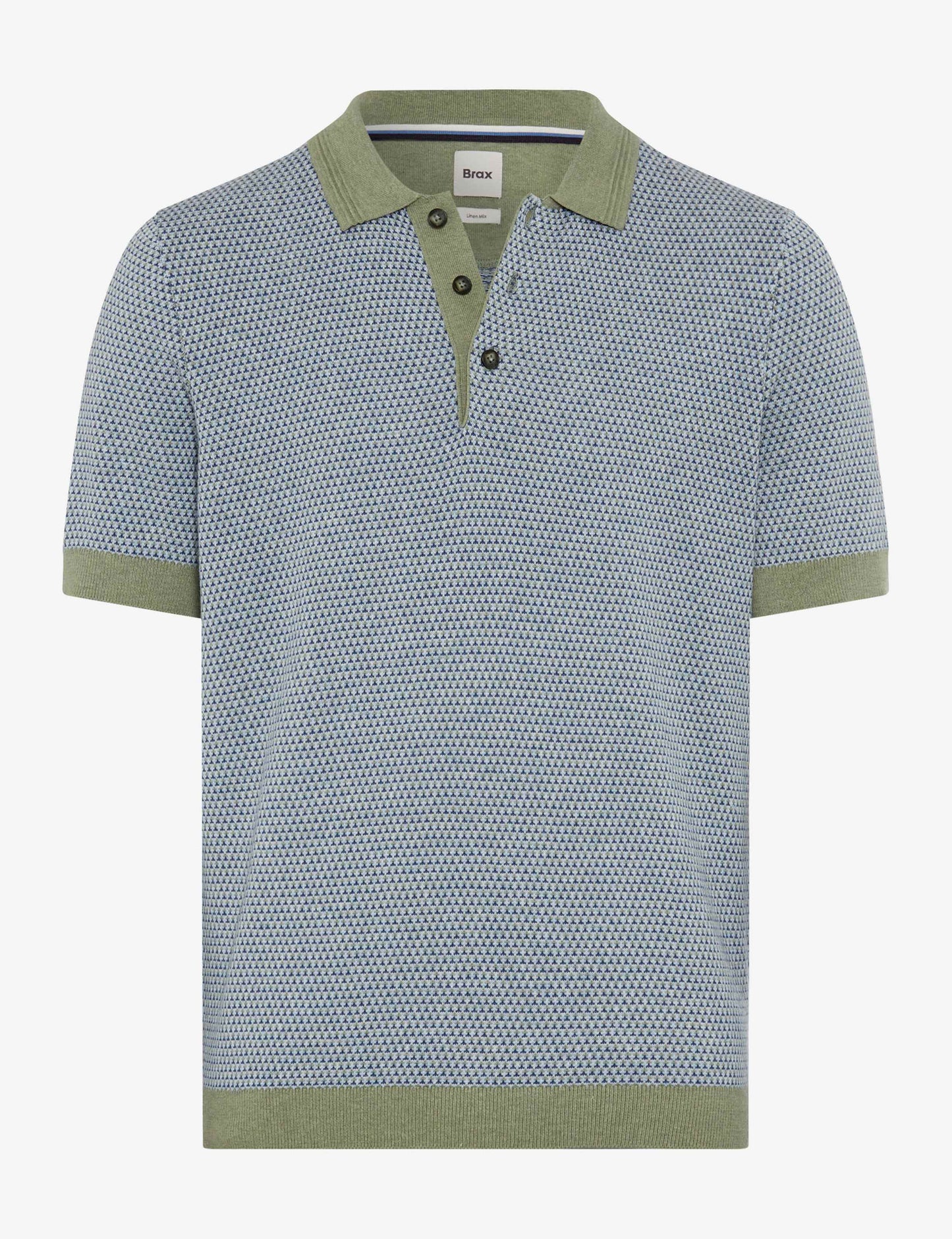 Jacquard: Knitted Polo in Cotton-Linen Mix