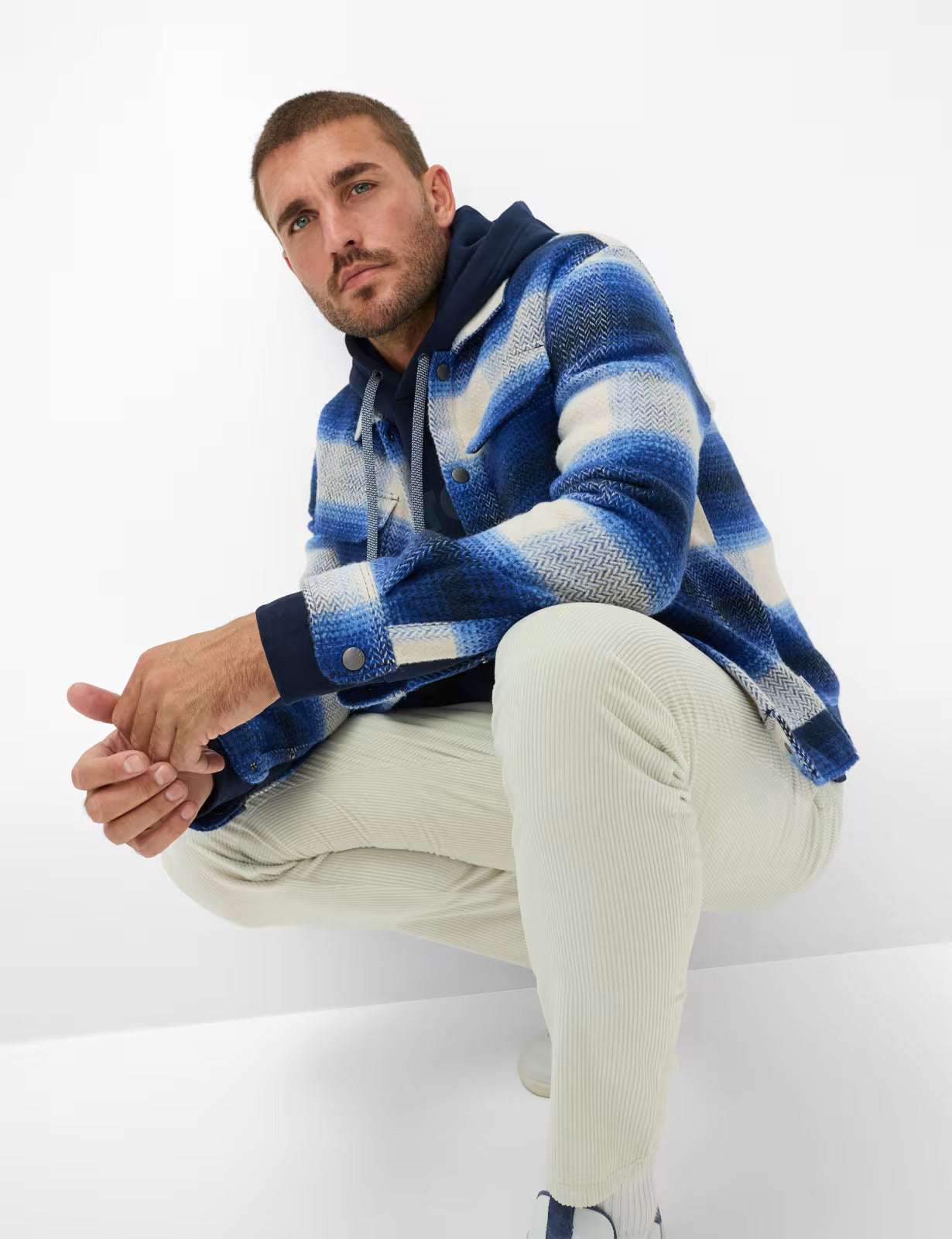 Flannel: Overshirt in Polyester Blend