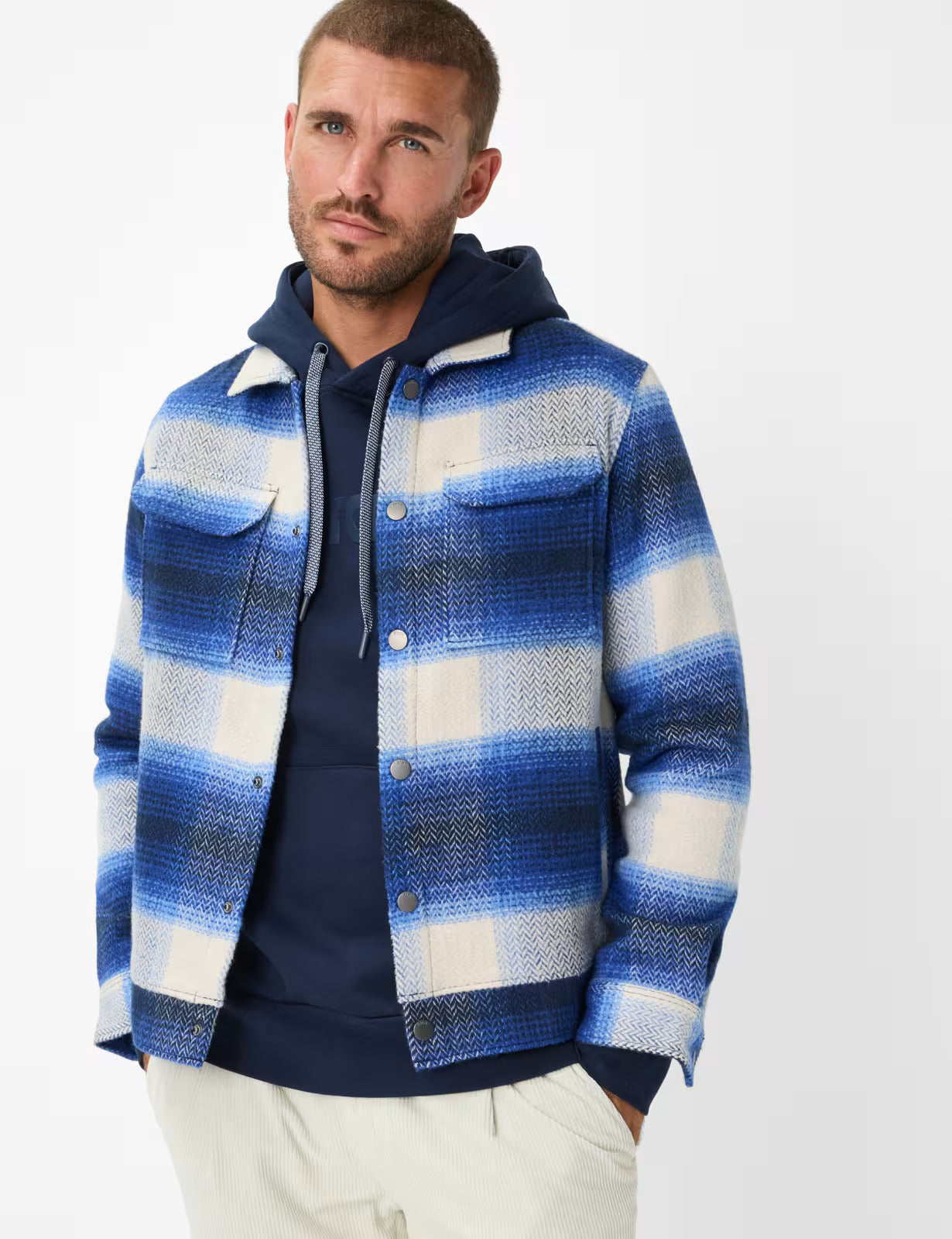 Flannel: Overshirt in Polyester Blend