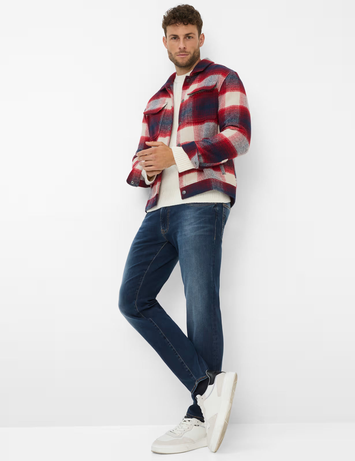 Flannel: Overshirt in Polyester Blend
