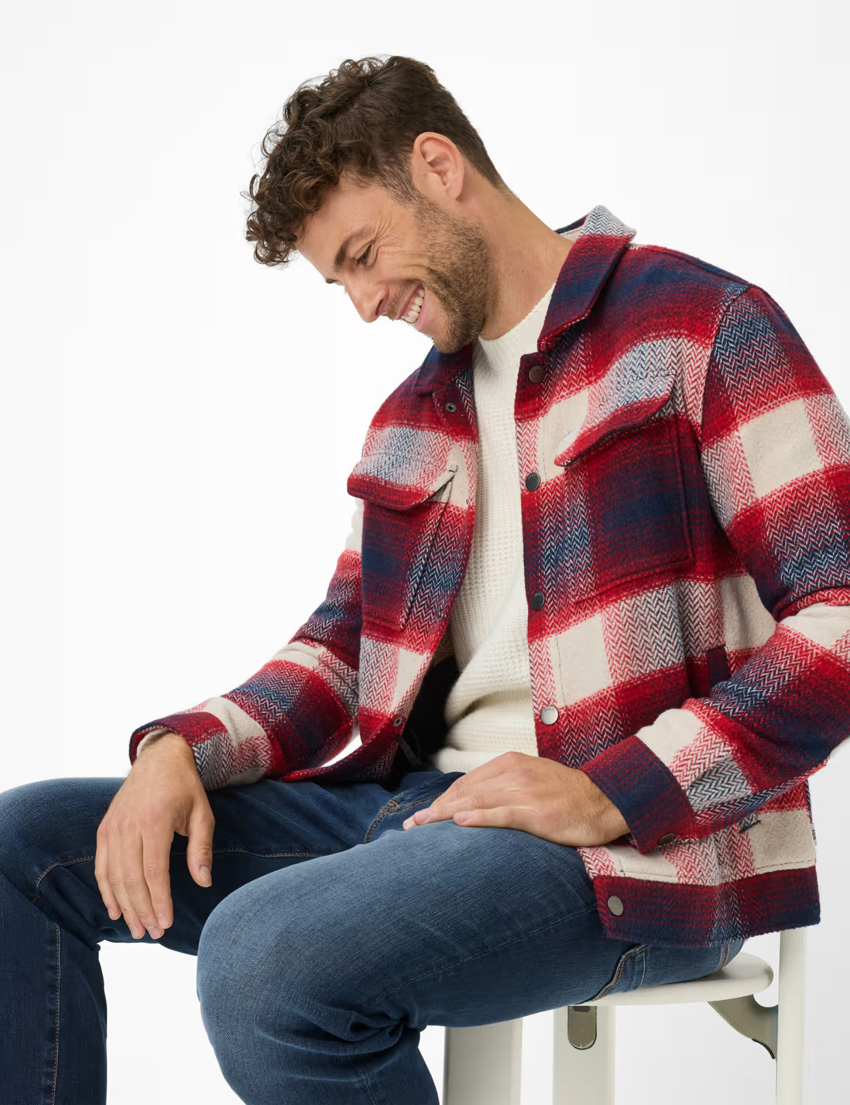 Flannel: Overshirt in Polyester Blend