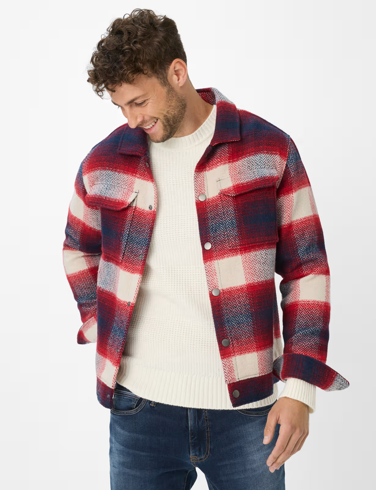 Flannel: Overshirt in Polyester Blend