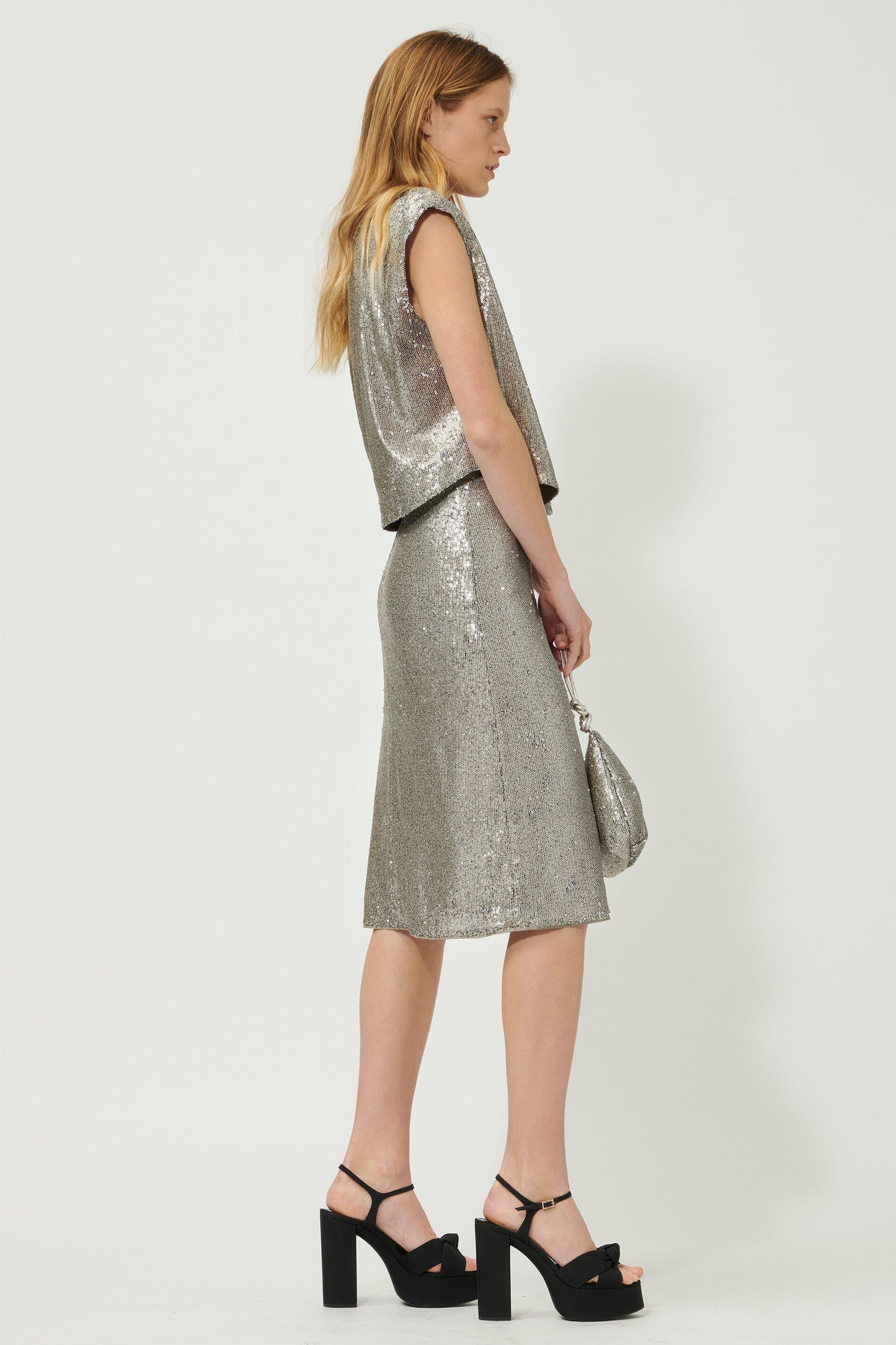 Top with Sequins and Polo Collar