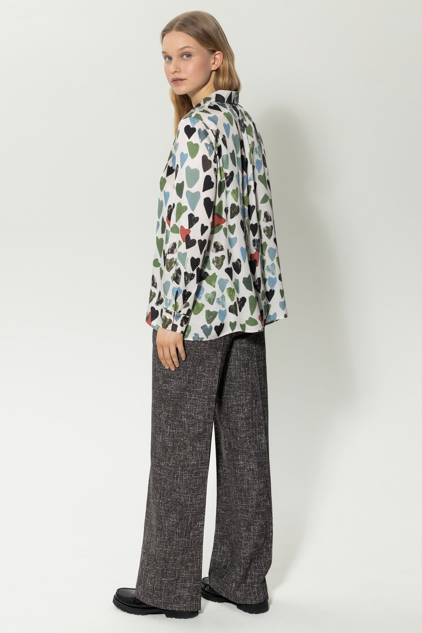 Tunic Blouse with Little -Heart Print