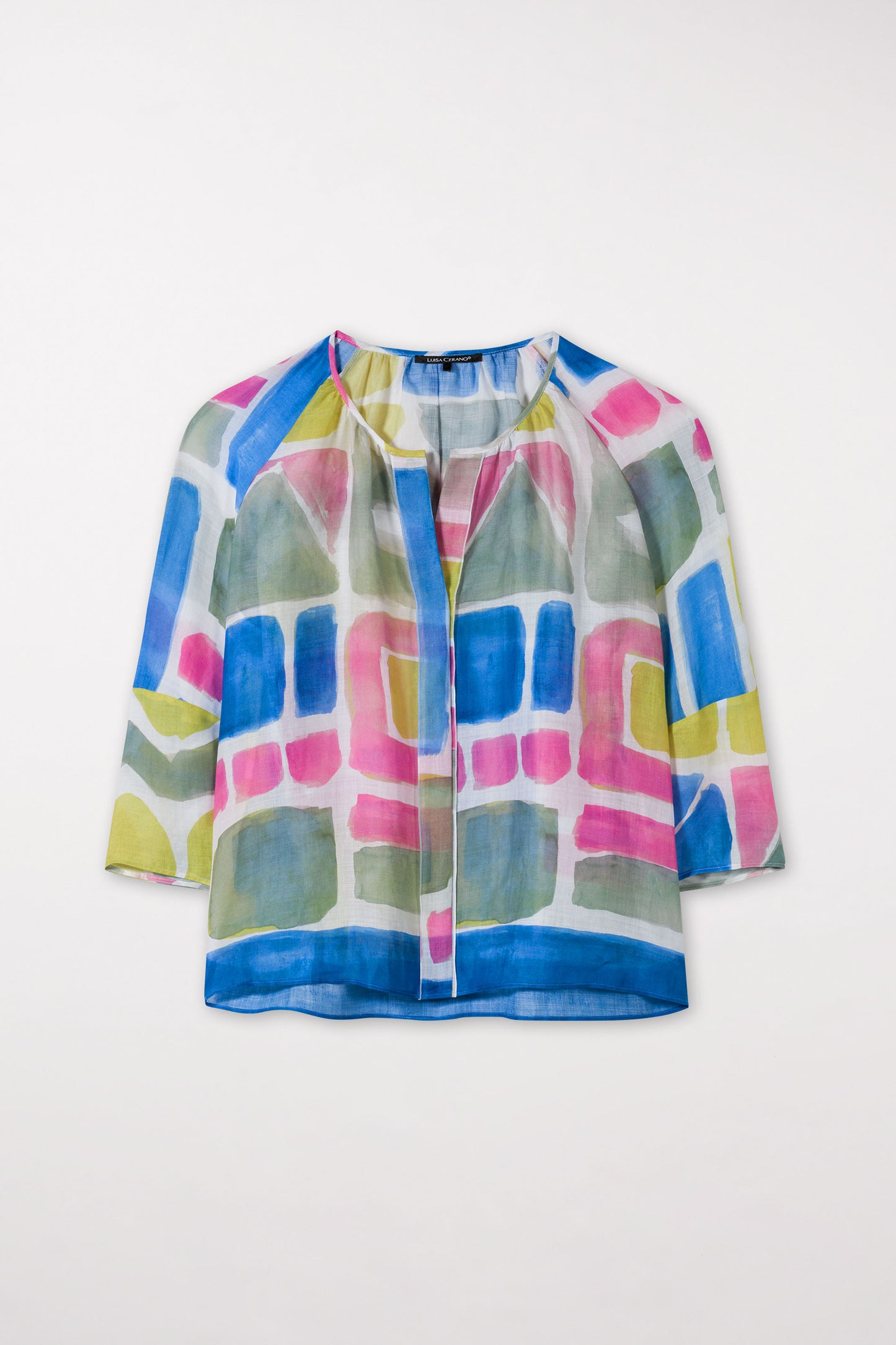 Tunic Blouse with Ethnic Print