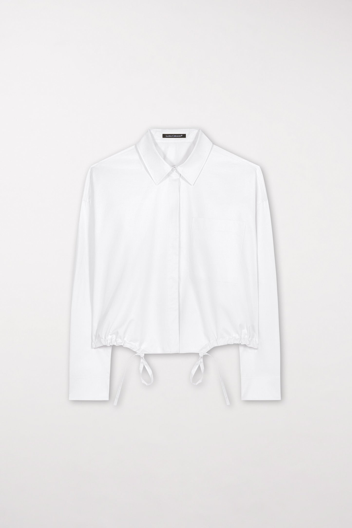 Blouson-Style Gabardine Blouse