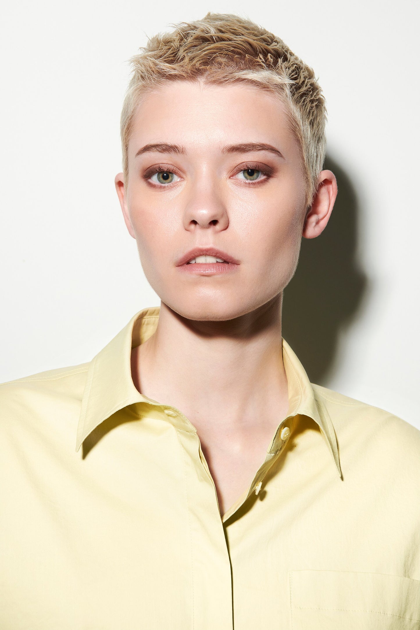 Blouson-Style Gabardine Blouse