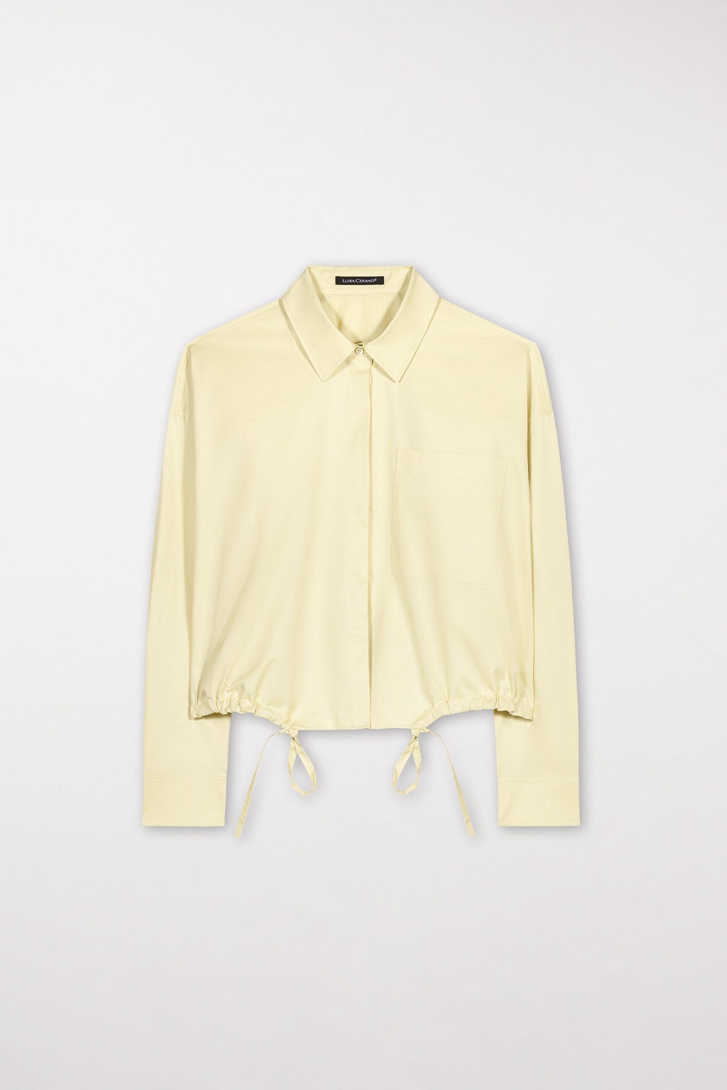 Blouson-Style Gabardine Blouse