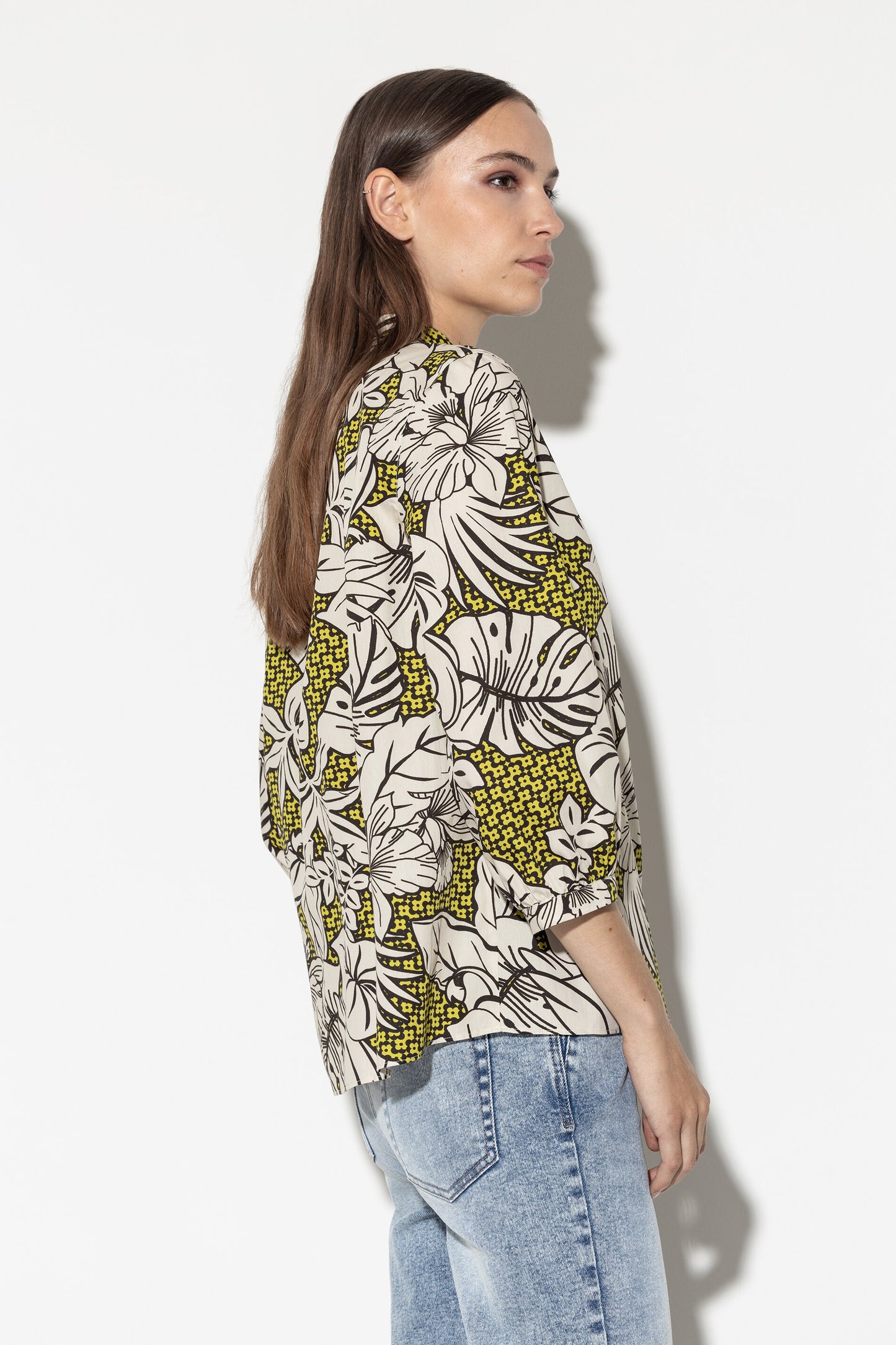 Blouse with Leaf Print