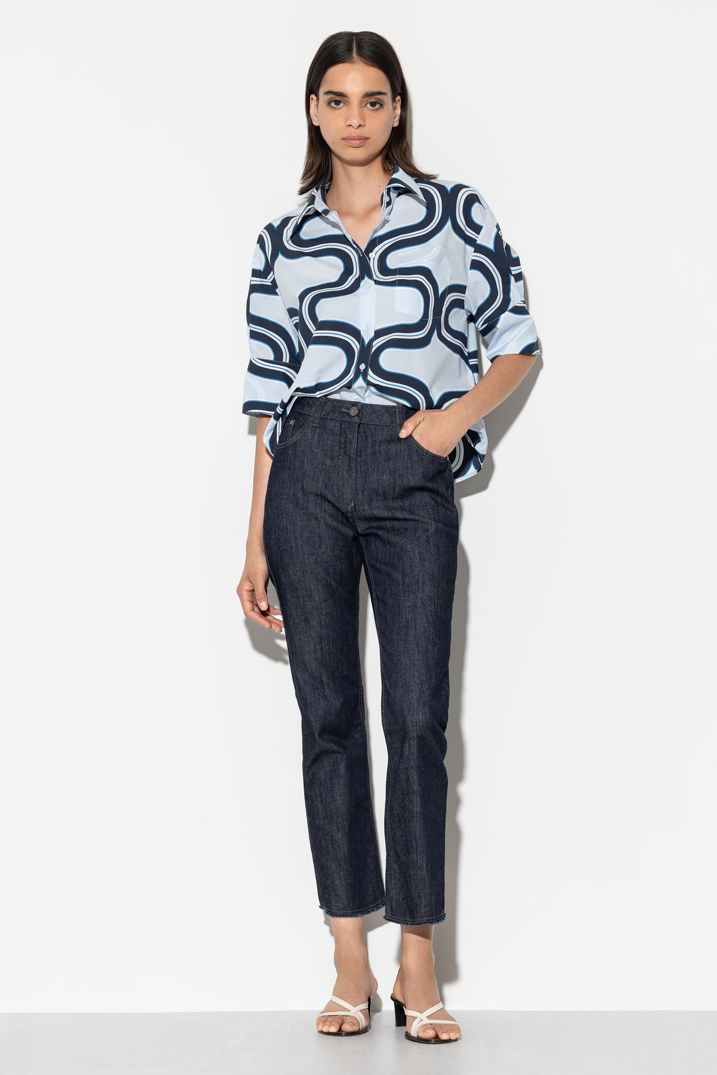 Blouse with Wave Print