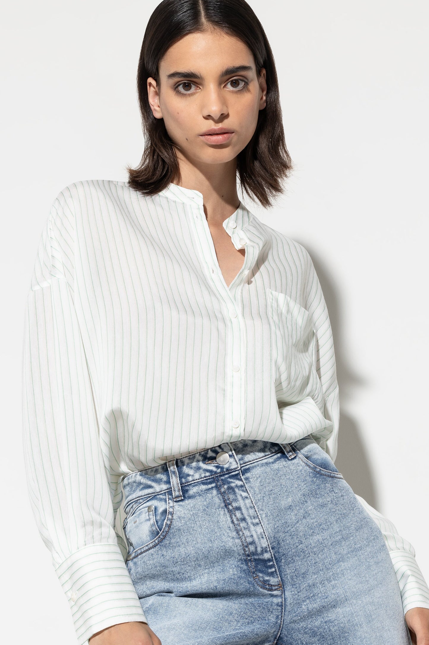 Striped Blouse in a Silk Blend
