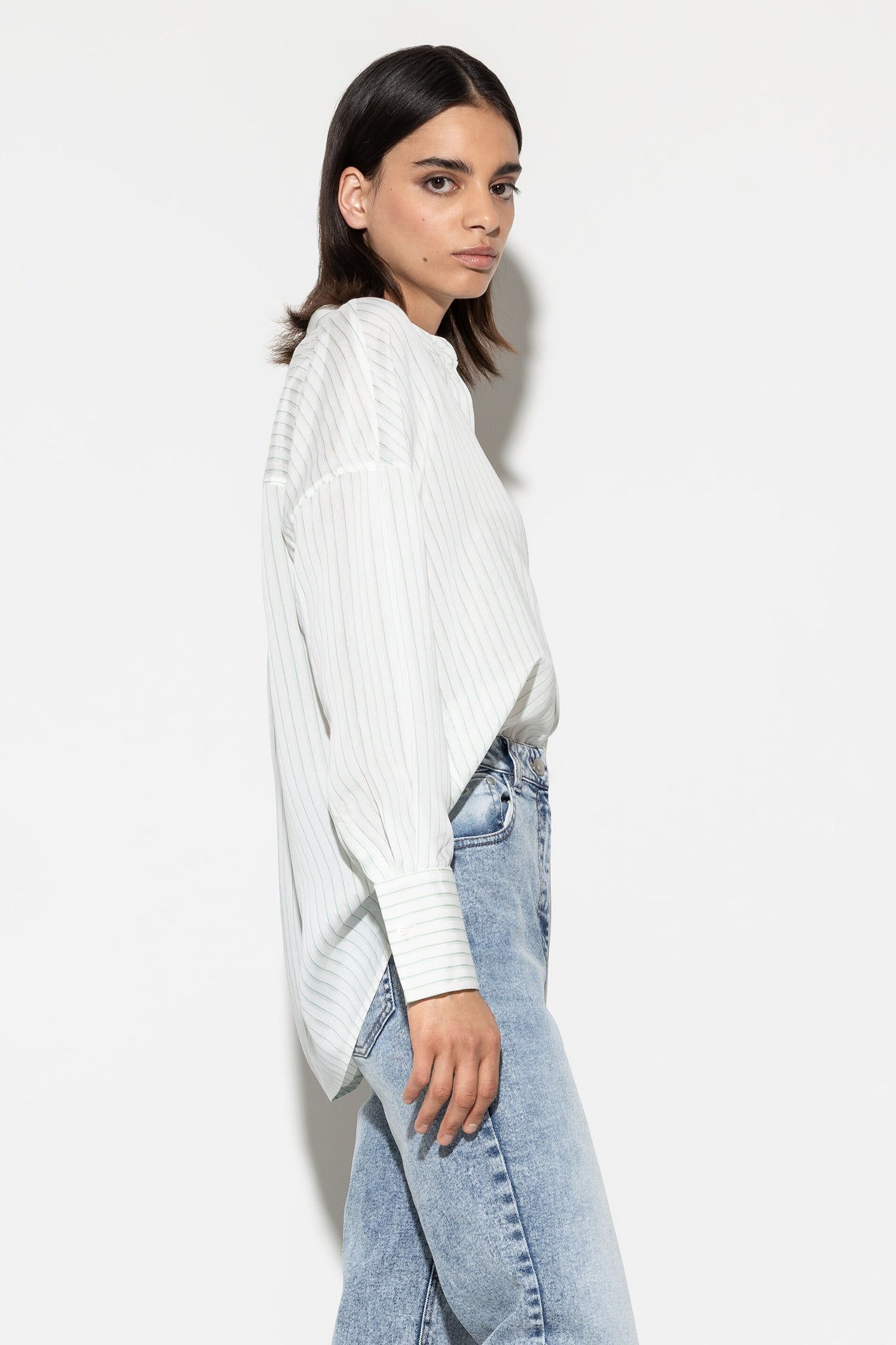 Striped Blouse in a Silk Blend