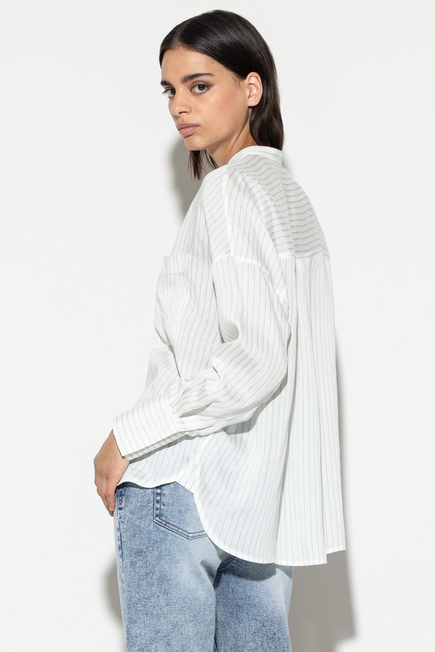 Striped Blouse in a Silk Blend
