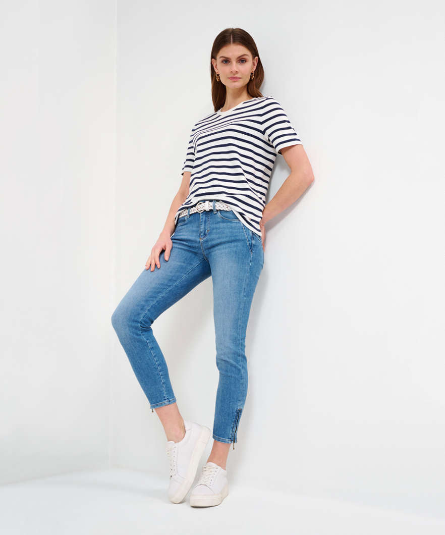Striped Shirt with Round Neckline