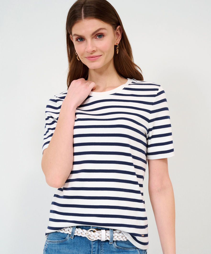 Striped Shirt with Round Neckline