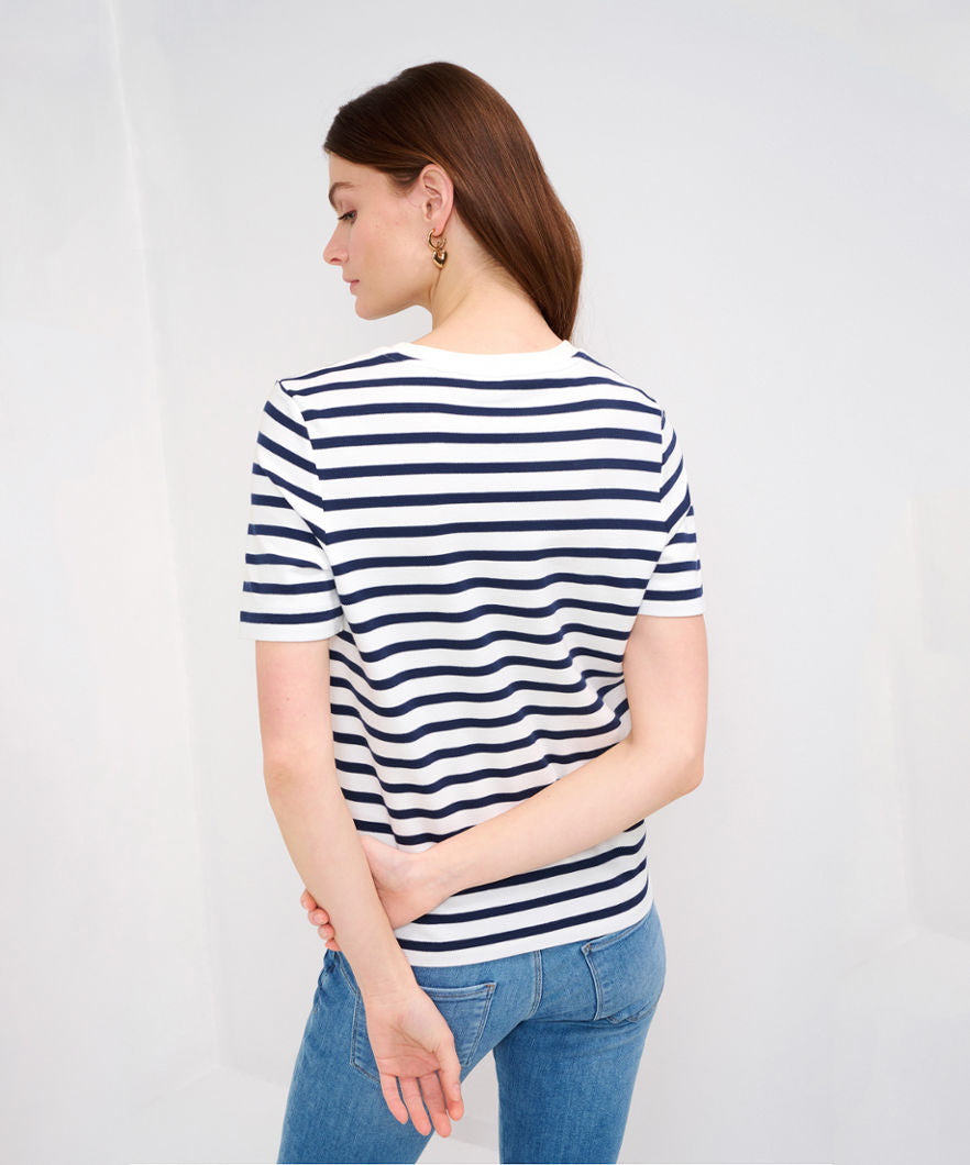 Striped Shirt with Round Neckline