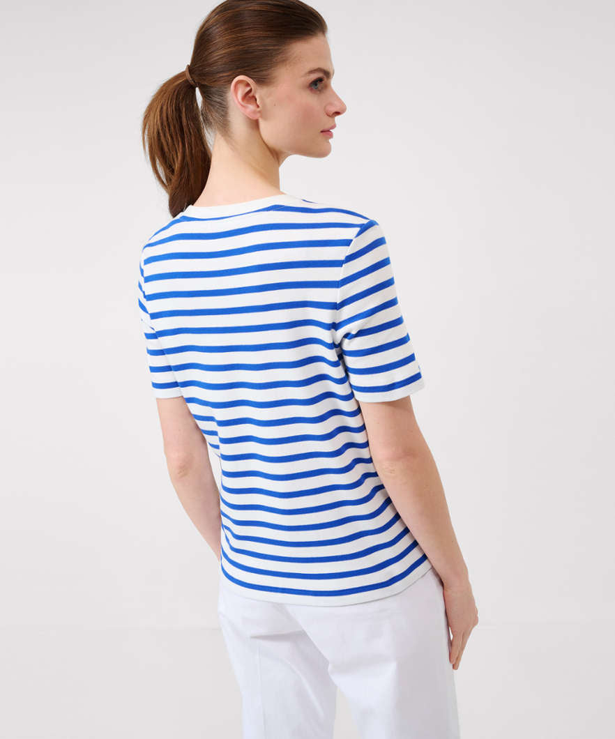 Striped Shirt with Round Neckline