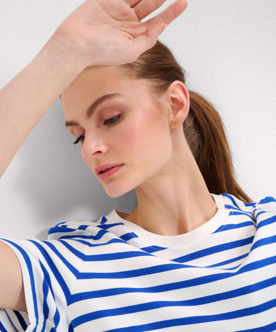 Striped Shirt with Round Neckline