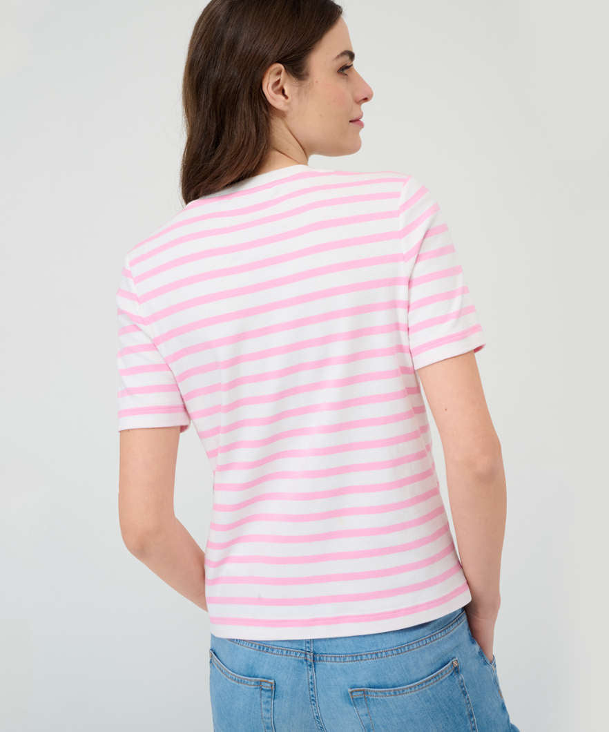 Striped Shirt with Round Neckline