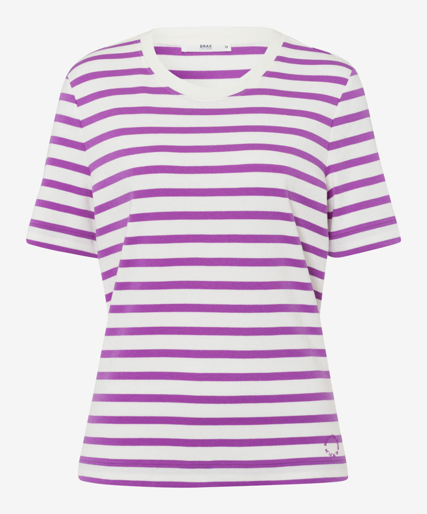 Striped Shirt with Round Neckline