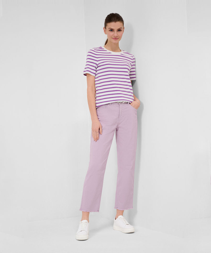 Striped Shirt with Round Neckline