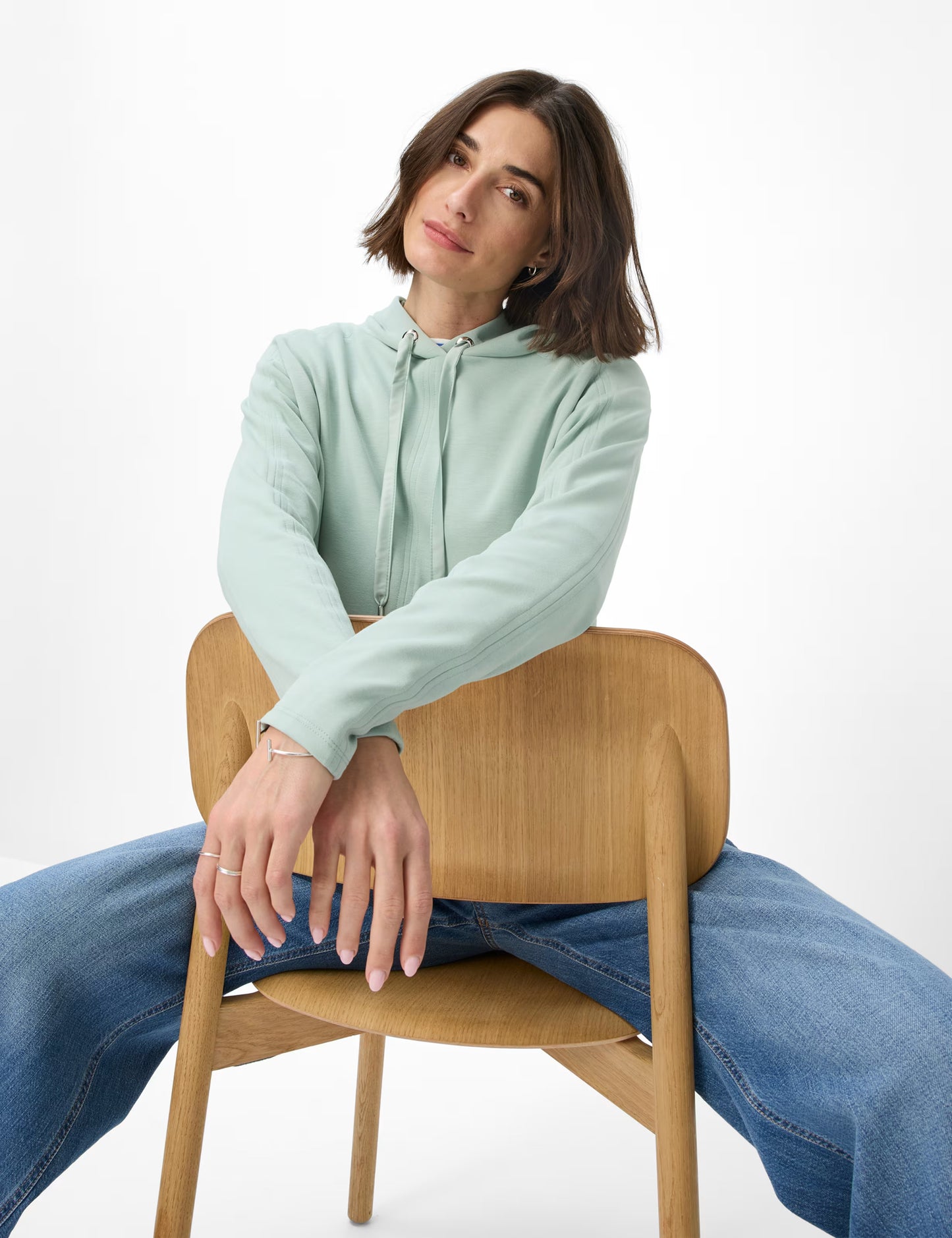 Sweatshirts: Hoodie in Viscose Mix