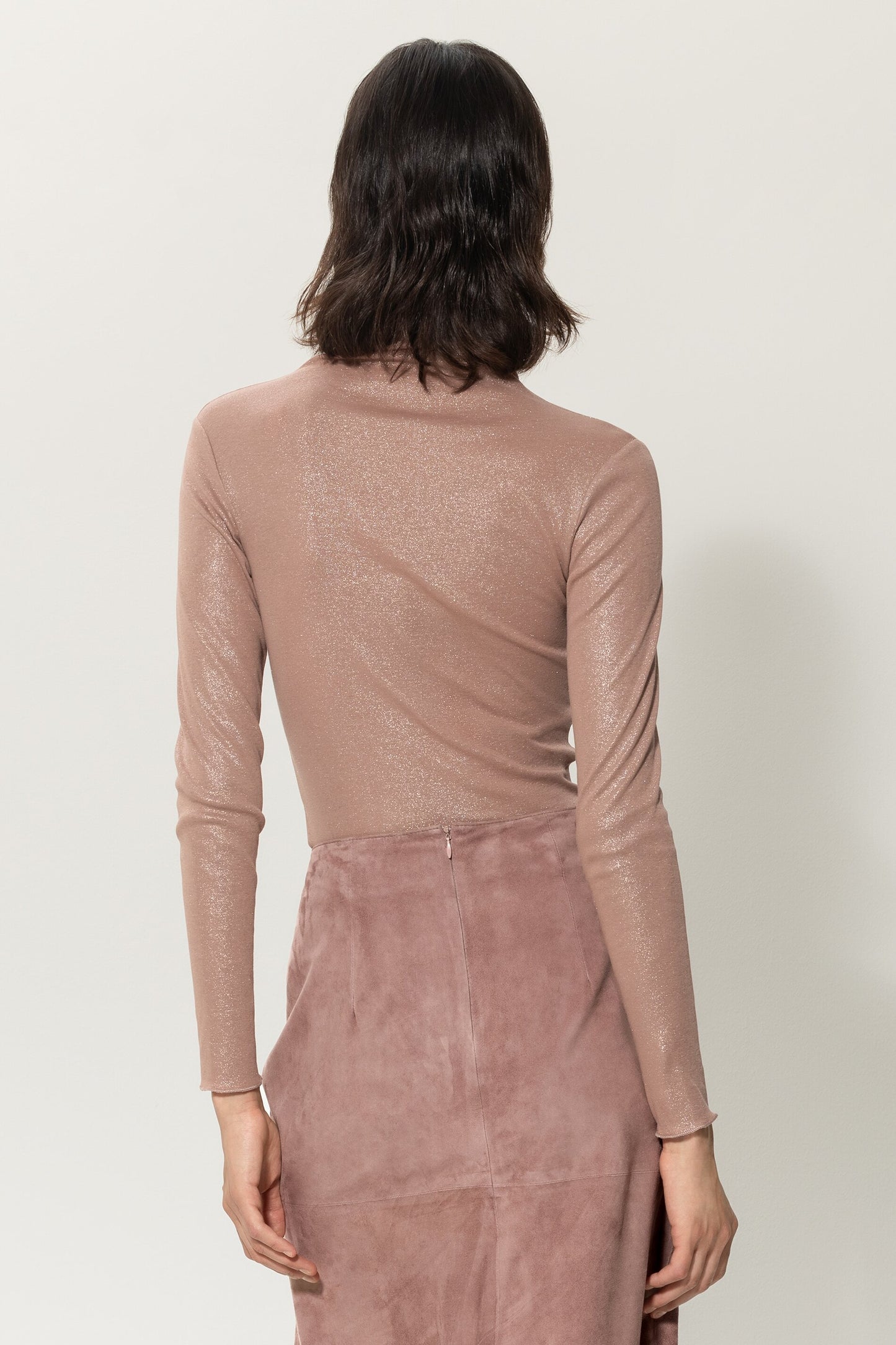 Sweater with shiny all-over foil print
