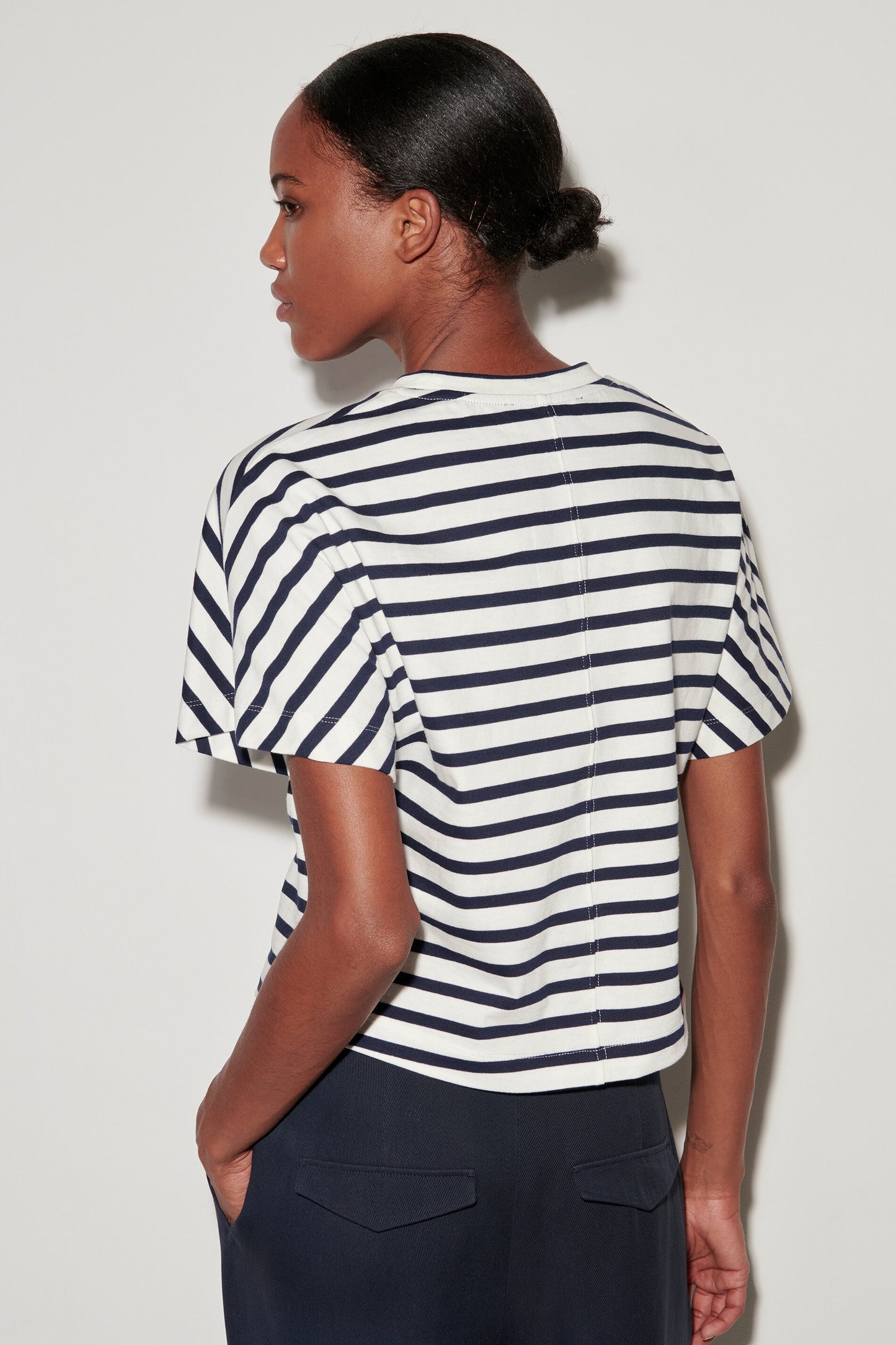 Striped T-shirt with Printed Lettering