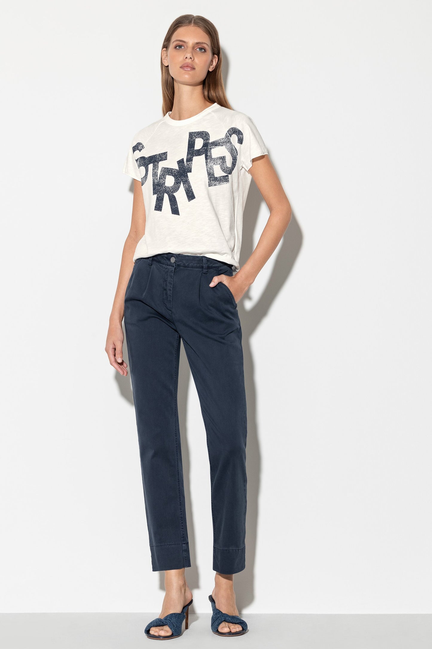 T-shirt with Printed Lettering