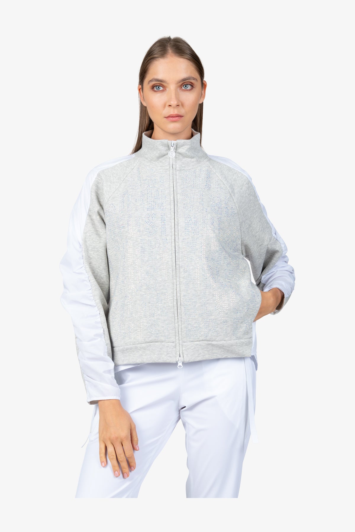 Sweat Jacket with Stand-up Collar