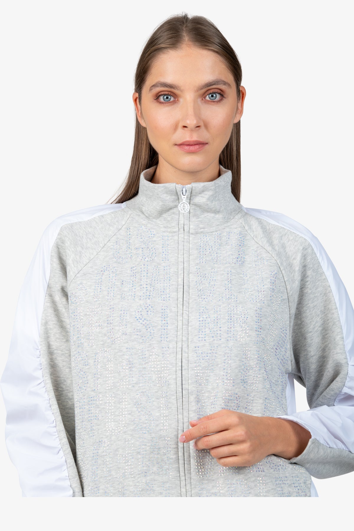 Sweat Jacket with Stand-up Collar