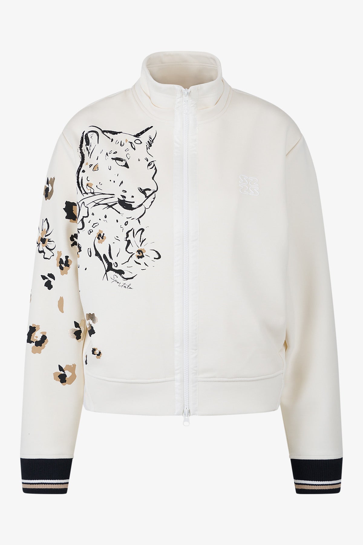 Sweat Jacket with Asymmetric Print
