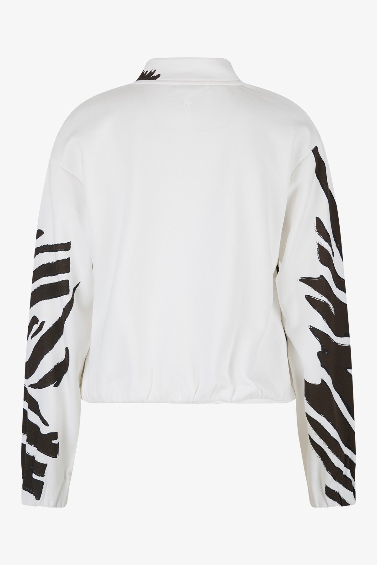 斑馬圖案拉鏈立領夾克