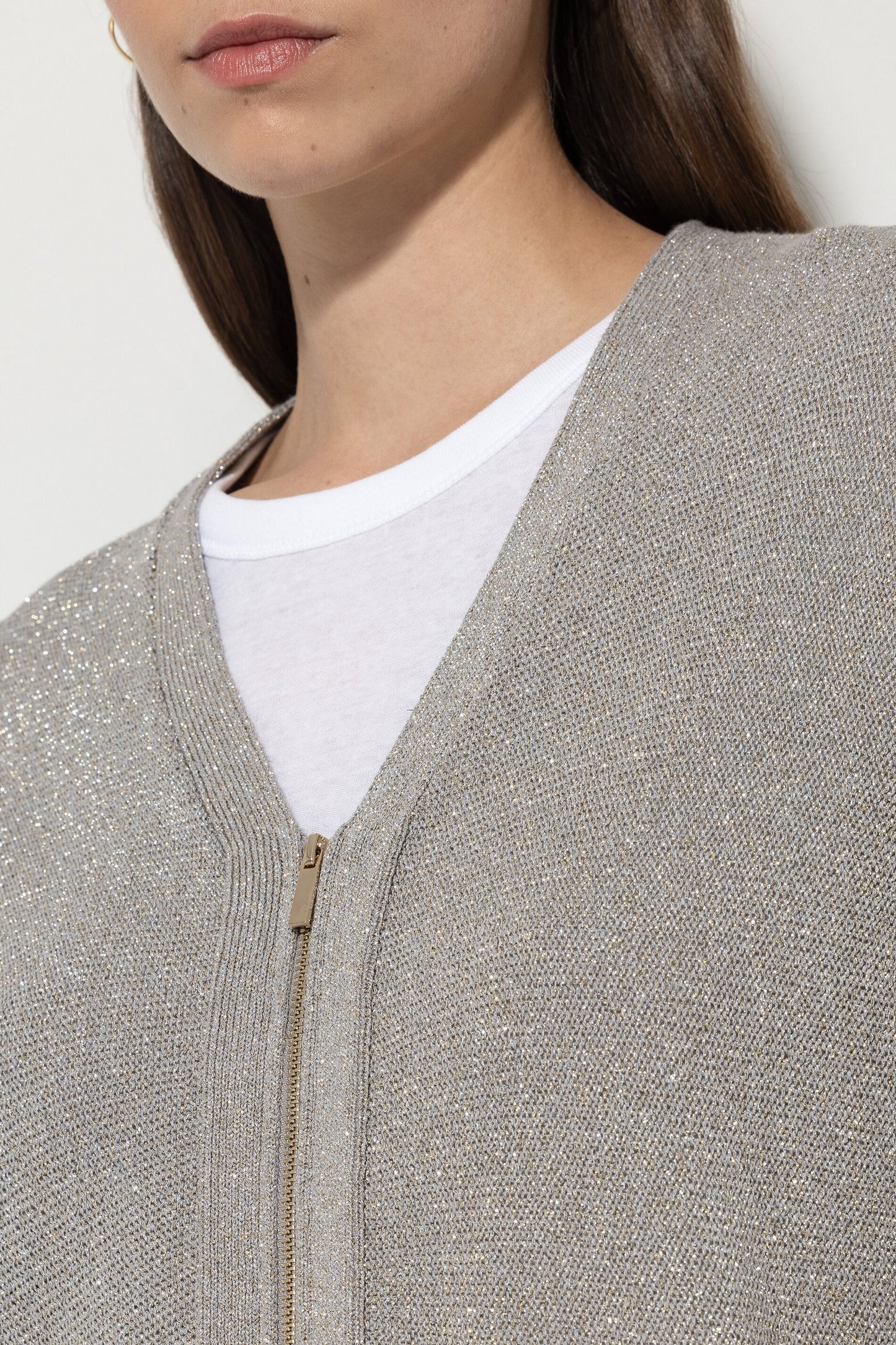 Knitted Blouson with Zip Detail